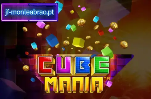 Cube Mania slot game grid showing colorful blocks