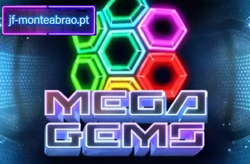 Mega Gems slot machine gameplay featuring glowing gemstones